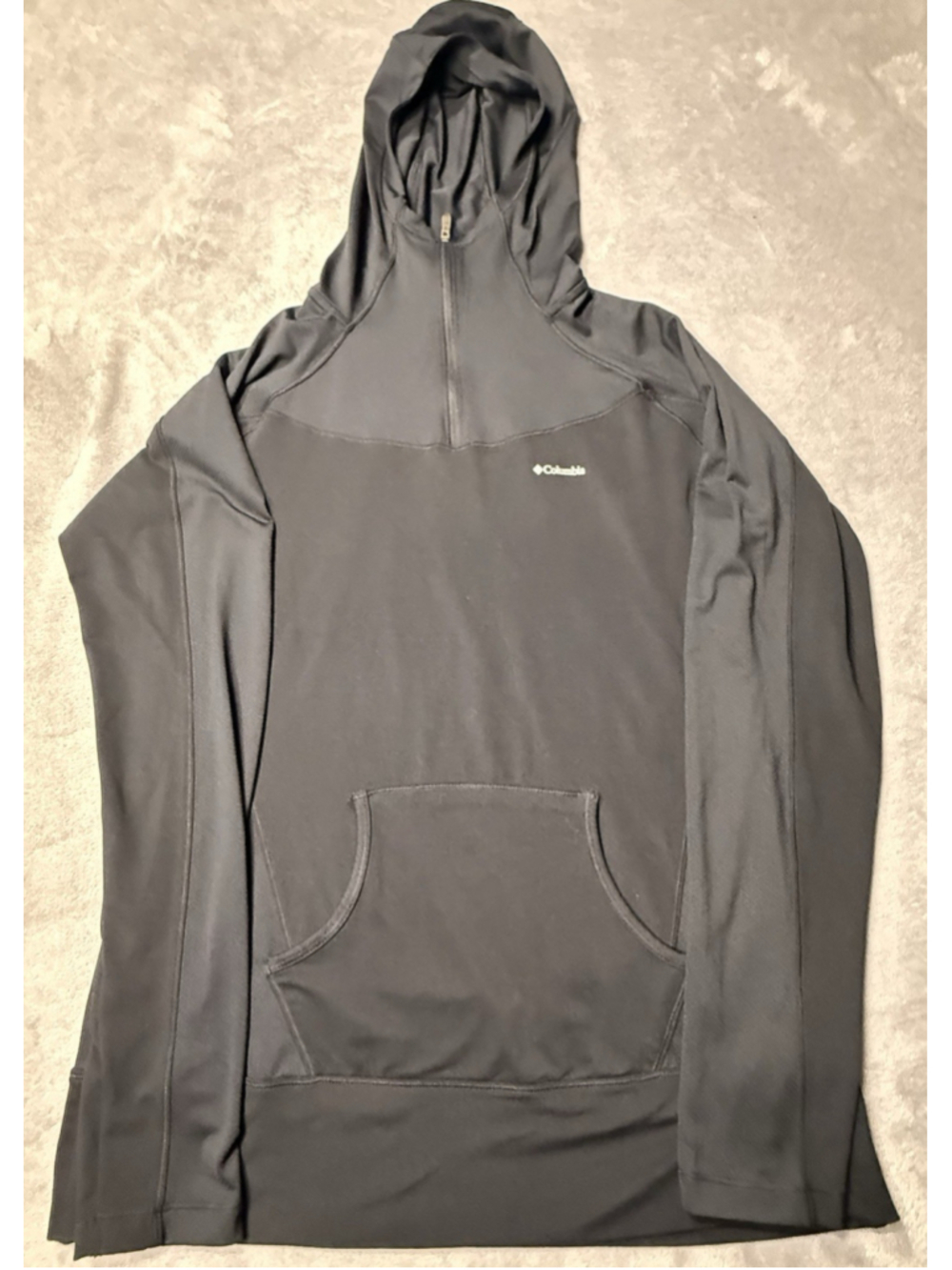 Columbia Hoodie Womens Long Sleeve Lightweight 1/4 Zip Black Medium